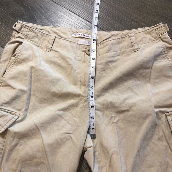 Vintage Tommy Hilfiger Roo Roo Beige Khaki Cargo Pants Size 10 Y2K Utility Style - Picture 4 of 13